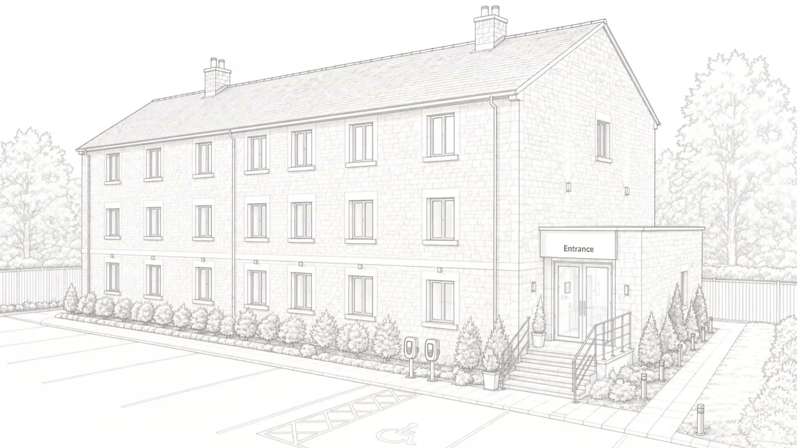 The Drawing Board — an architectural line drawing of the next scheme
